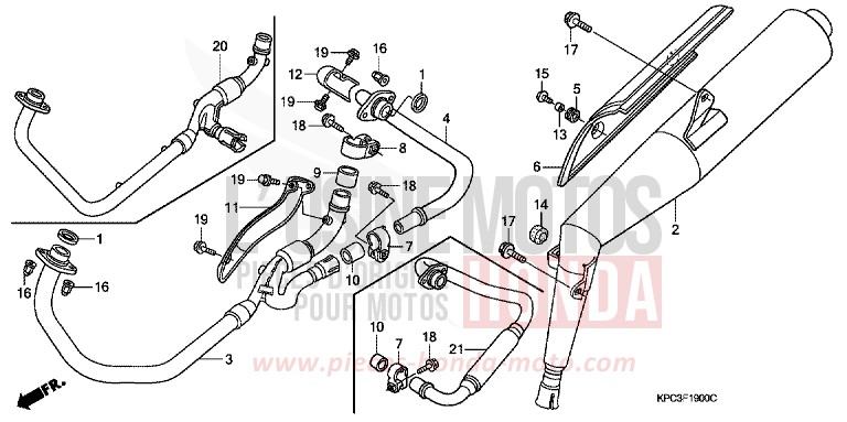 ABGAS-SCHALLDAEMPFER (XL125V1/2/3/4/5/6) von Varadero 125 PEARL BREEZY BLUE (PB341) von 2004